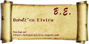Bohács Elvira névjegykártya
